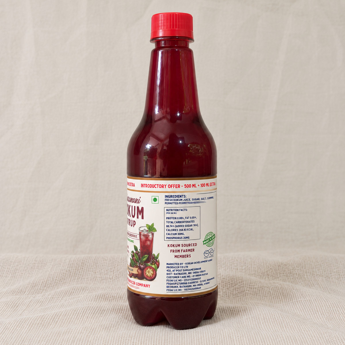 Chintamani Kokum Syrup 600 ml – right side