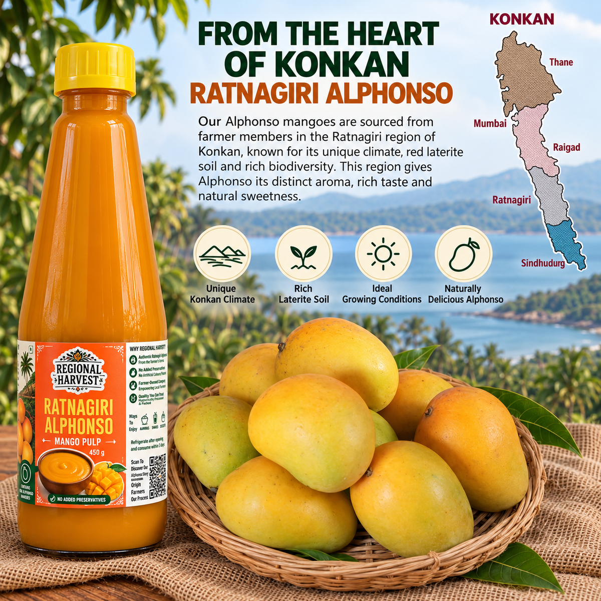 Ratnagiri Alphonso Mango Pulp – product information