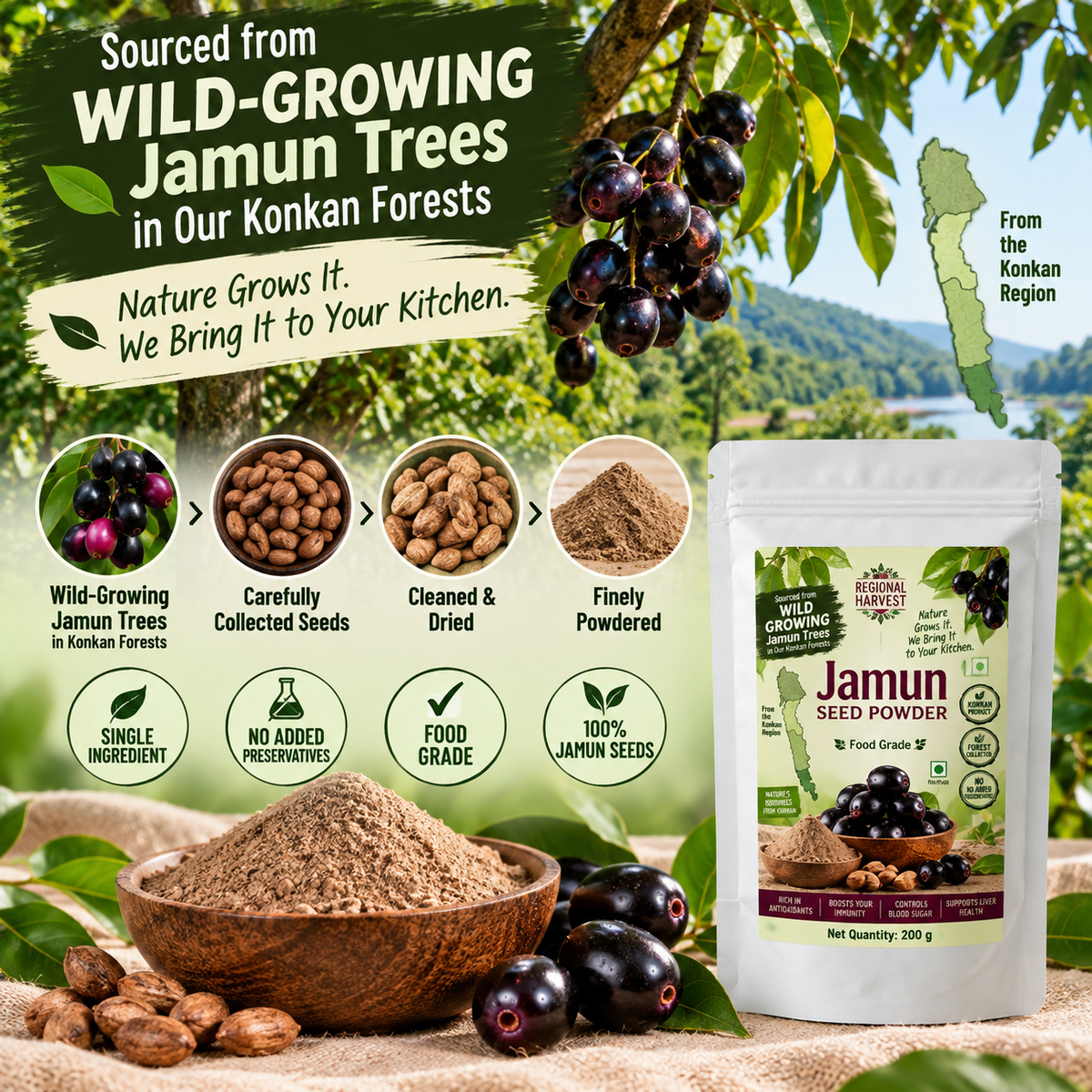 Regional Harvest Jamun Seed Powder 200 g – product image 2