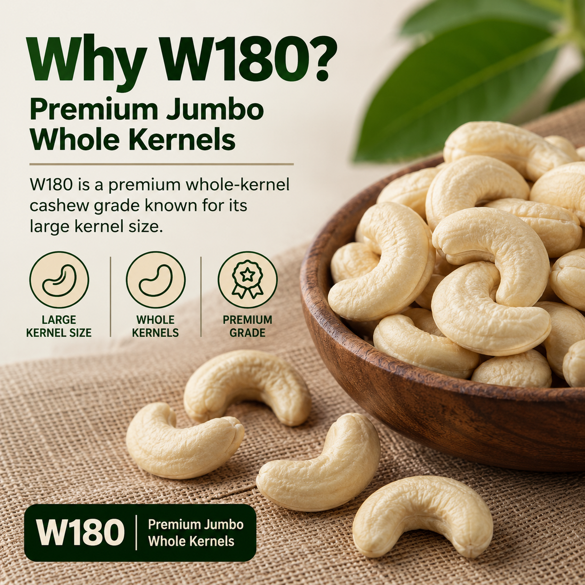 Konkan Cashew W180 – product information