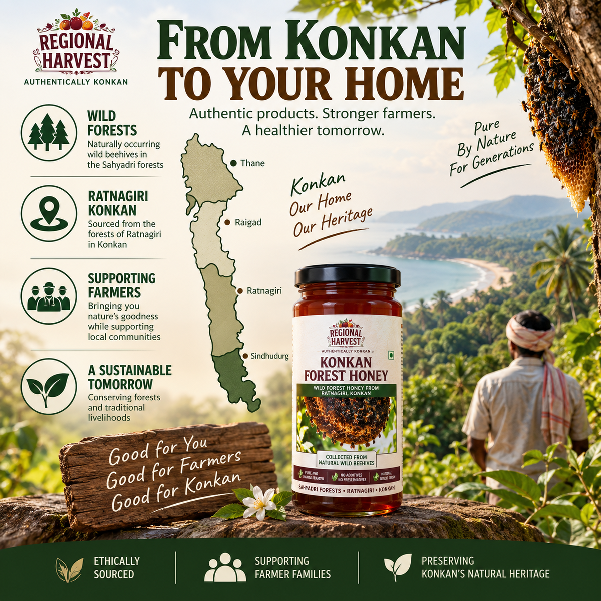 Regional Harvest Forest Honey 330 g – product image 6