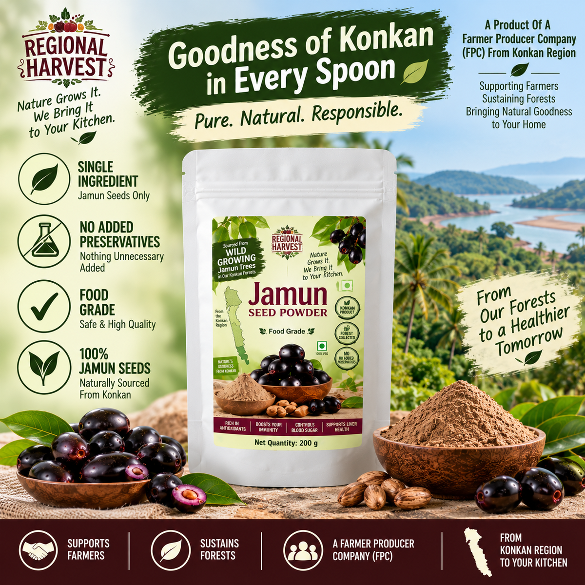 Regional Harvest Jamun Seed Powder 200 g – product image 6
