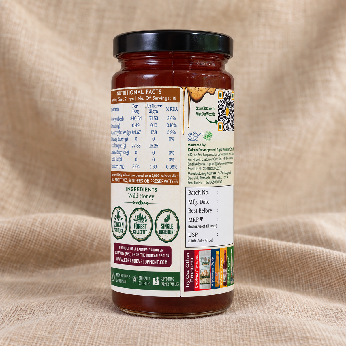Regional Harvest Forest Honey 330 g – back