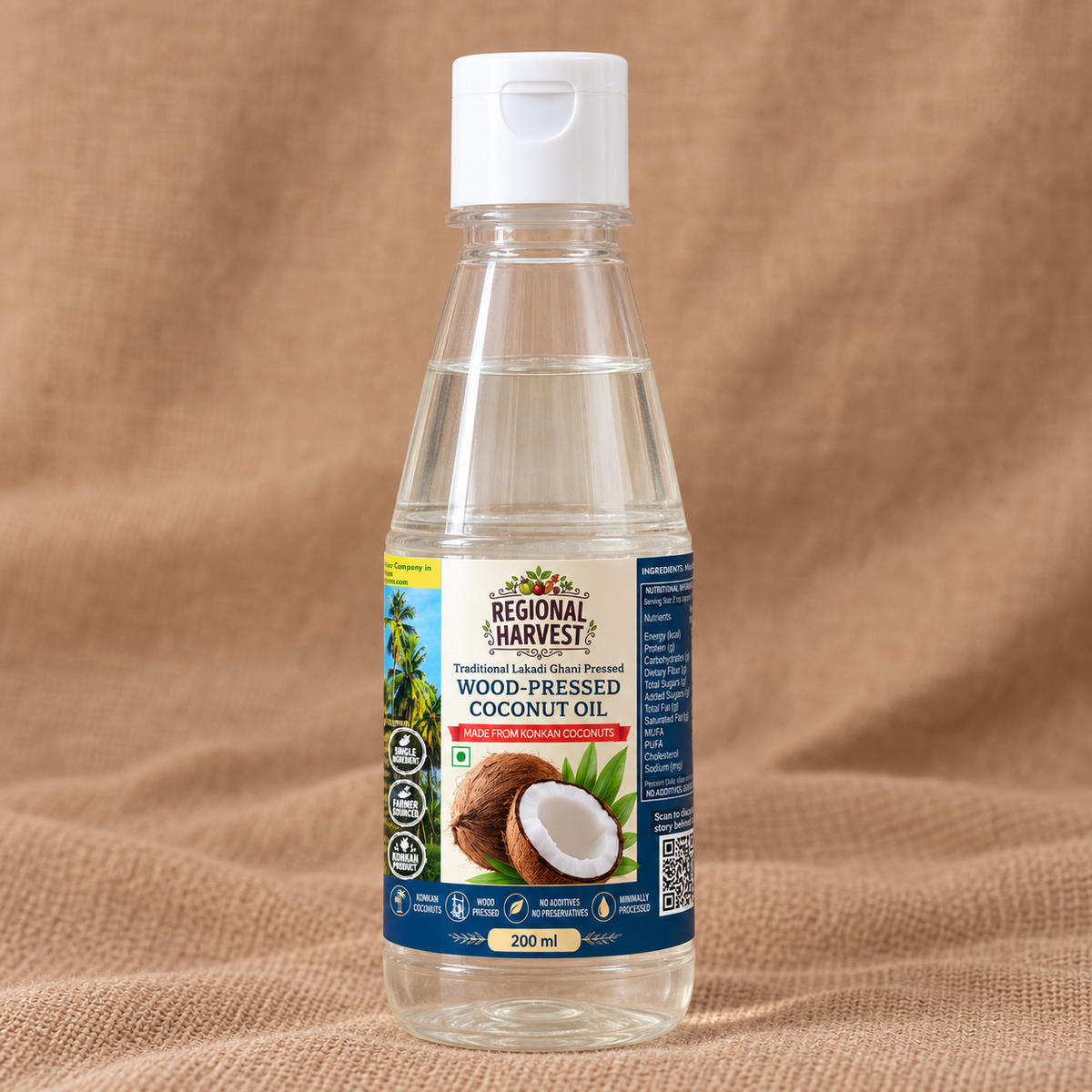Regional Harvest Wood Pressed Coconut Oil 200 ml