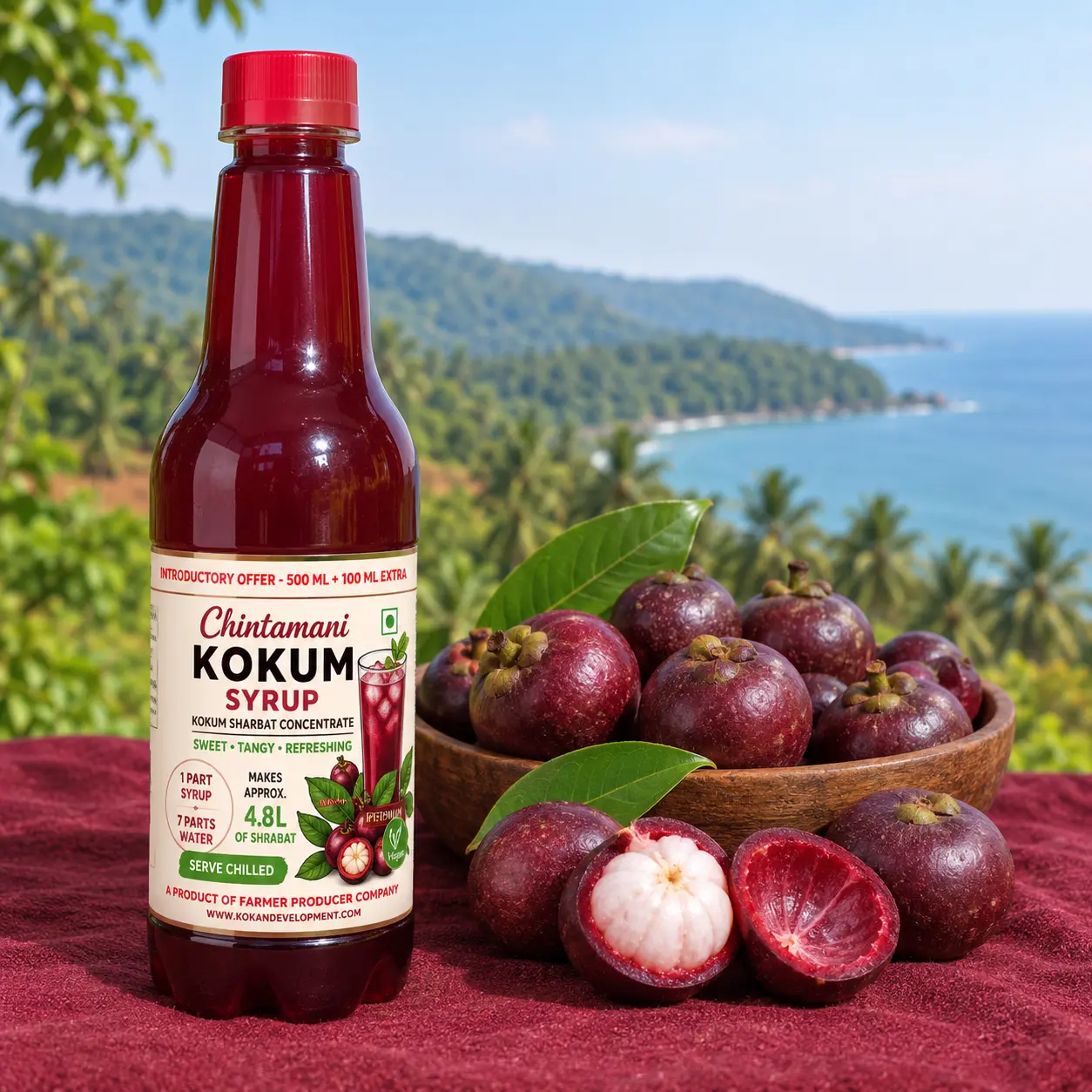 Kokum Syrup – Authentic Konkan Kokum Sharbat - 600 ml - Image 4